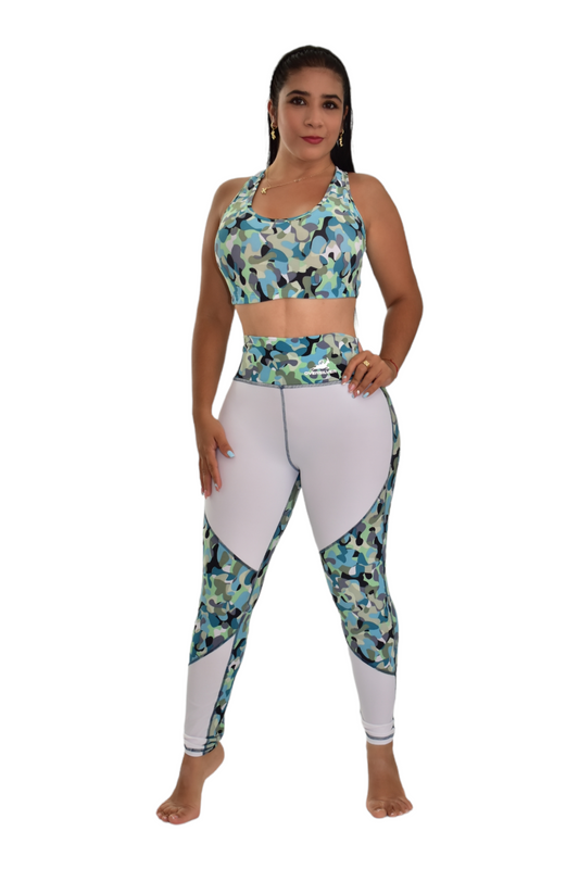 LEGGINS COMBINADO SET 2 PIEZAS PREMIUMTEX MILITAR BLANCO oversilvercolombia