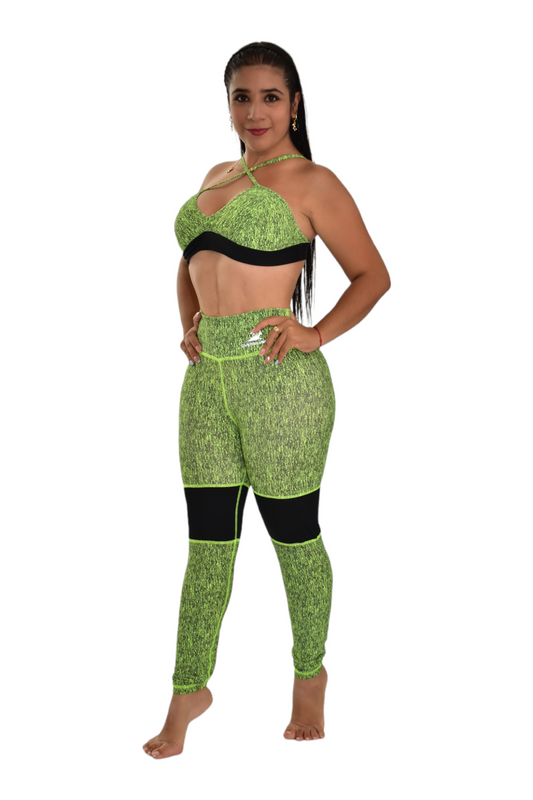 LEGGINS COMBINADO SET 2 PIEZAS PREMIUMTEX VERDE JASPE oversilvercolombia