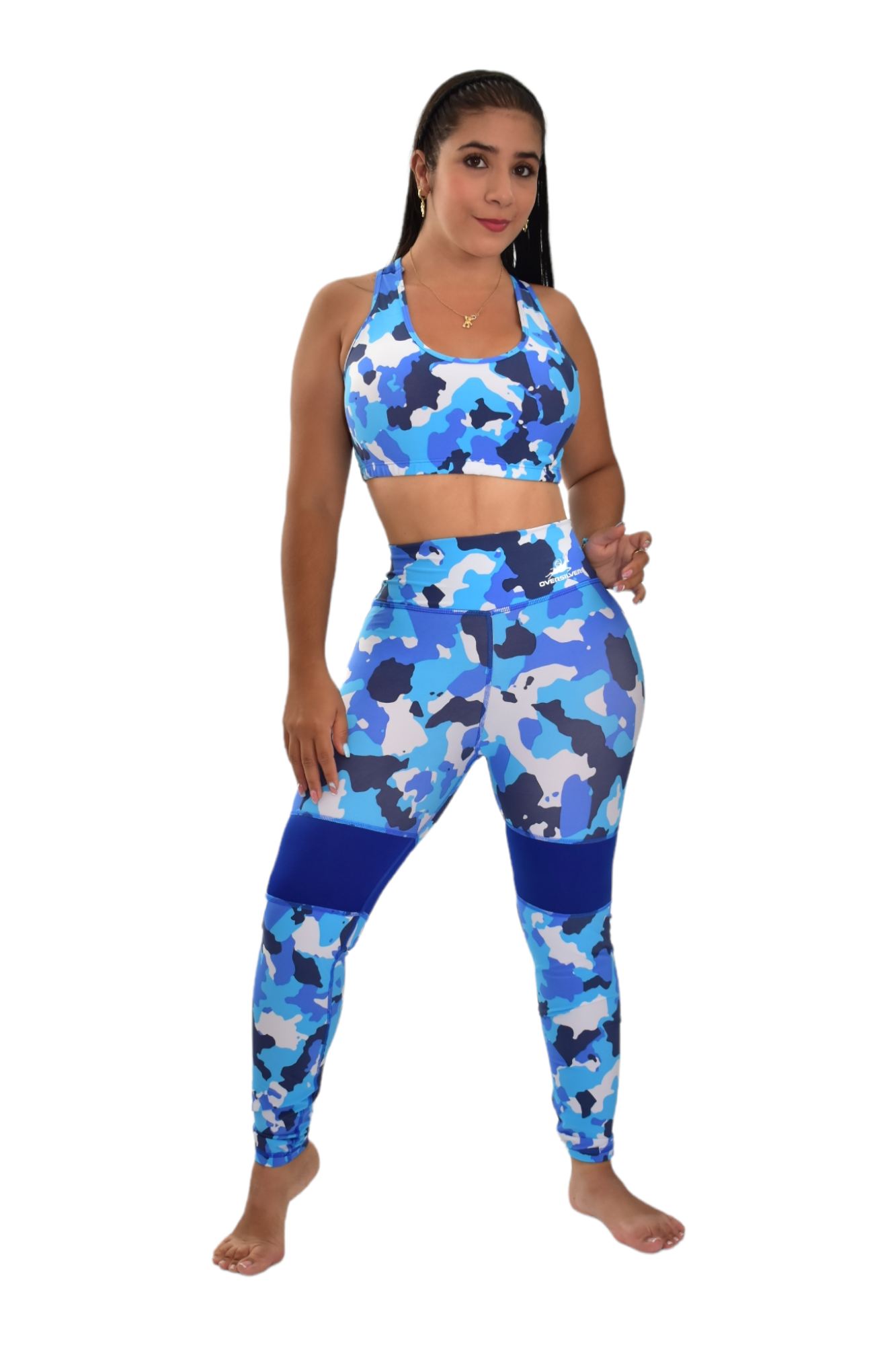 LEGGINS COMBINADA SET 2 PIEZAS PREMIUMTEX MILITAR AZUL oversilvercolombia