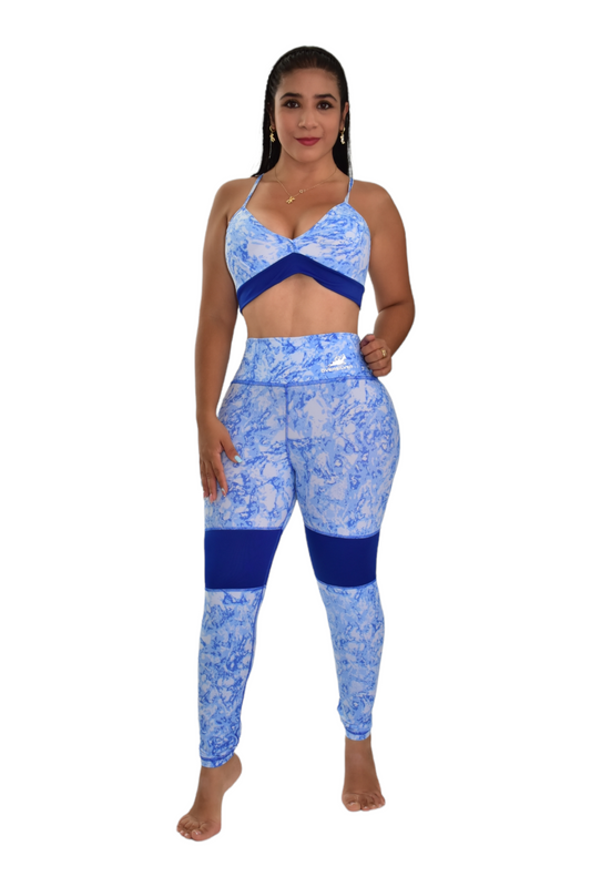 LICRA COMBINADO SET 2 PIEZAS PREMIUMTEX AZUL CIELO MANCHAS oversilvercolombia