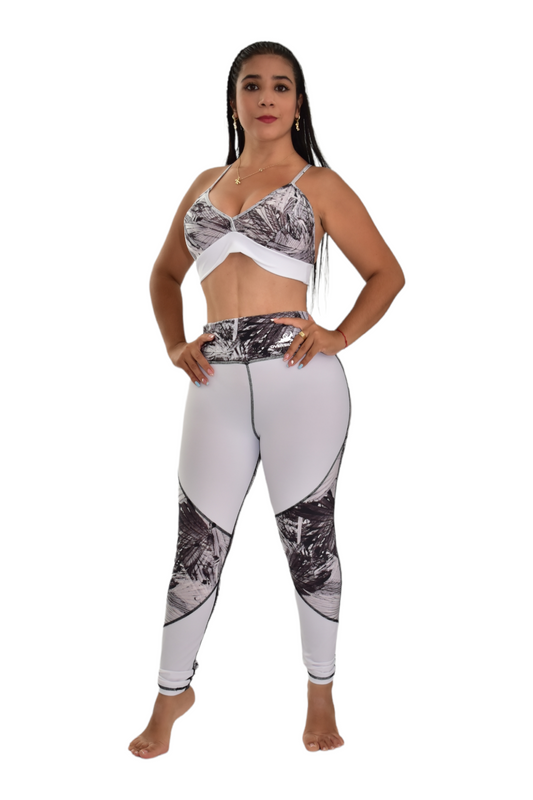 LICRA COMBINADO SET 2 PIEZAS PREMIUMTEX GRIS METALICO RALLADO oversilvercolombia