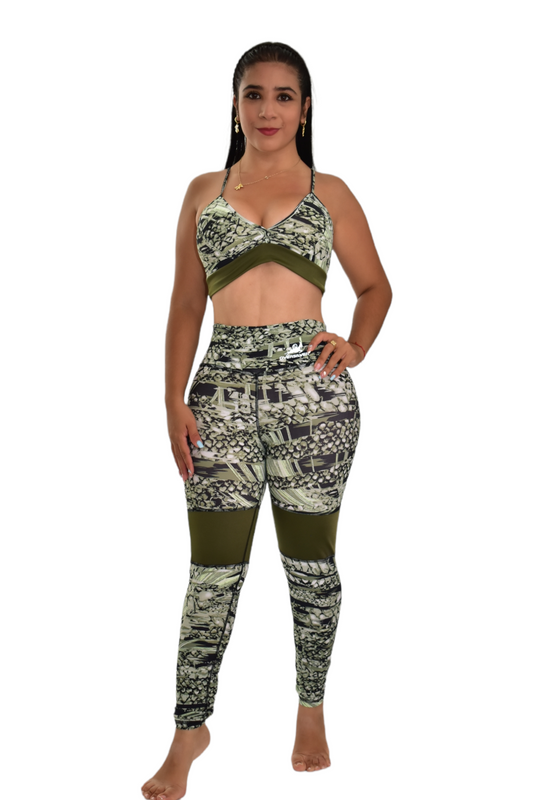 LEGGINS COMBINADO SET 2 PIEZAS PREMIUMTEX VERDE TORTUGA oversilvercolombia