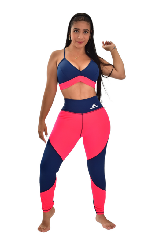 LEGGINS COMBINADA SET 2 PIEZAS PREMIUMTEX AZUL TURQUIE oversilvercolombia