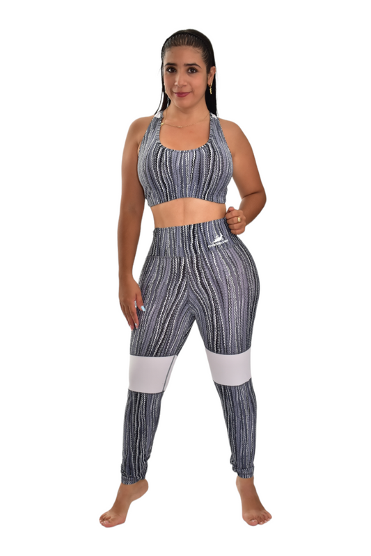 LEGGINS COMBINADA SET 2 PIEZAS PREMIUMTEX GRIS ESCAMAS oversilvercolombia