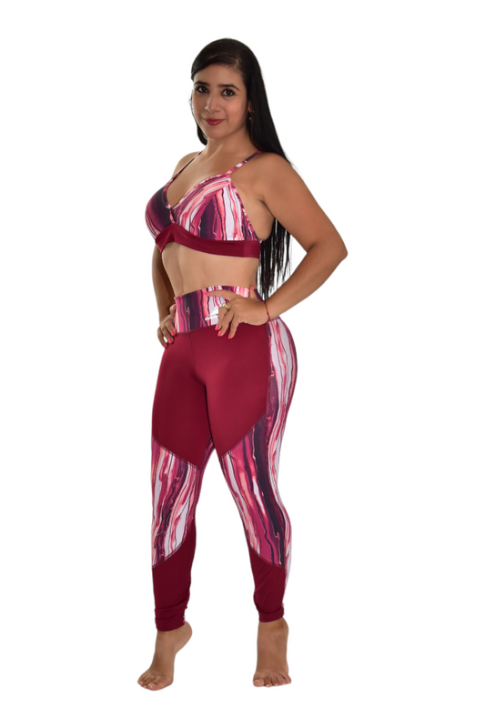 LEGGINS COMBINADA SET 2 PIEZAS PREMIUMTEX VINOTINTO oversilvercolombia