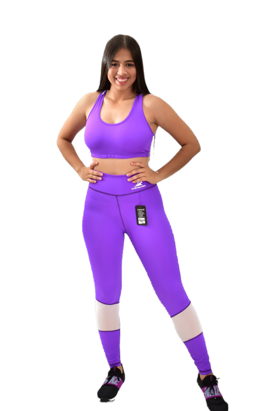 LEGGINS COMBINADOSET 2 PIEZAS PREMIUMTEX MORADO BLANCO oversilvercolombia