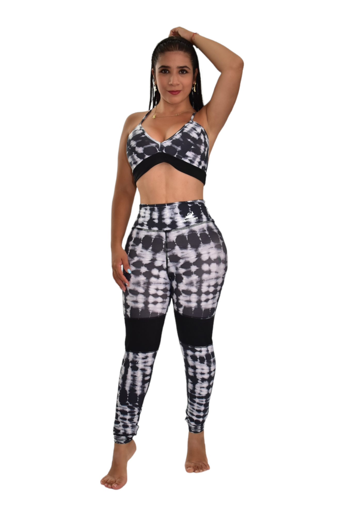 LEGGINS SET 2 PIEZAS PREMIUMTEX NEGRO MANCHAS MITAD oversilvercolombia