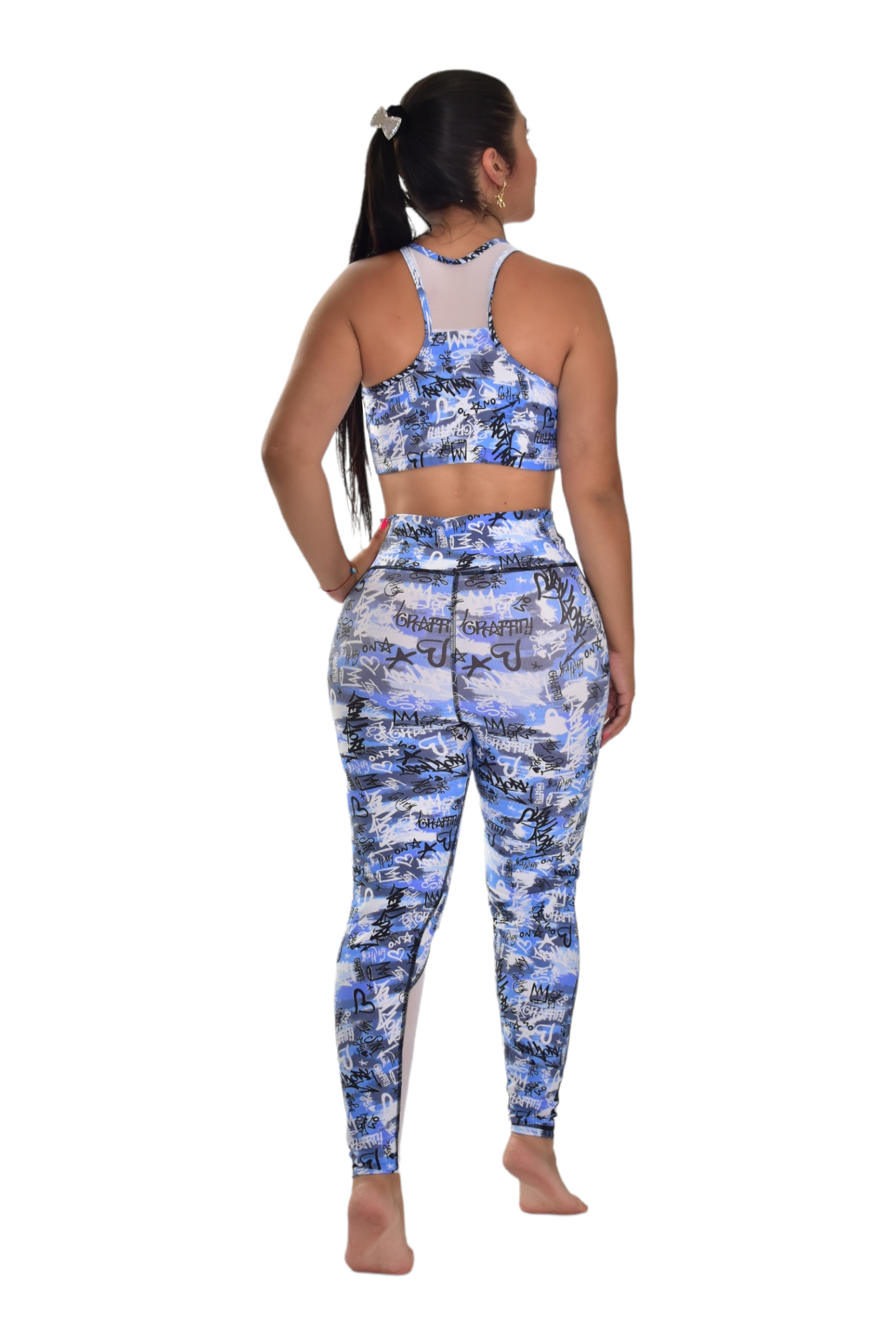 LEGGINS COMBINADA SET 2 PIEZAS PREMIUMTEX AZUL LETRAS oversilvercolombia