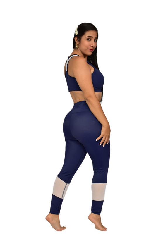 LICRA COMBINADO  SET 2 PIEZAS PREMIUMTEX AZUL BLANCO oversilvercolombia