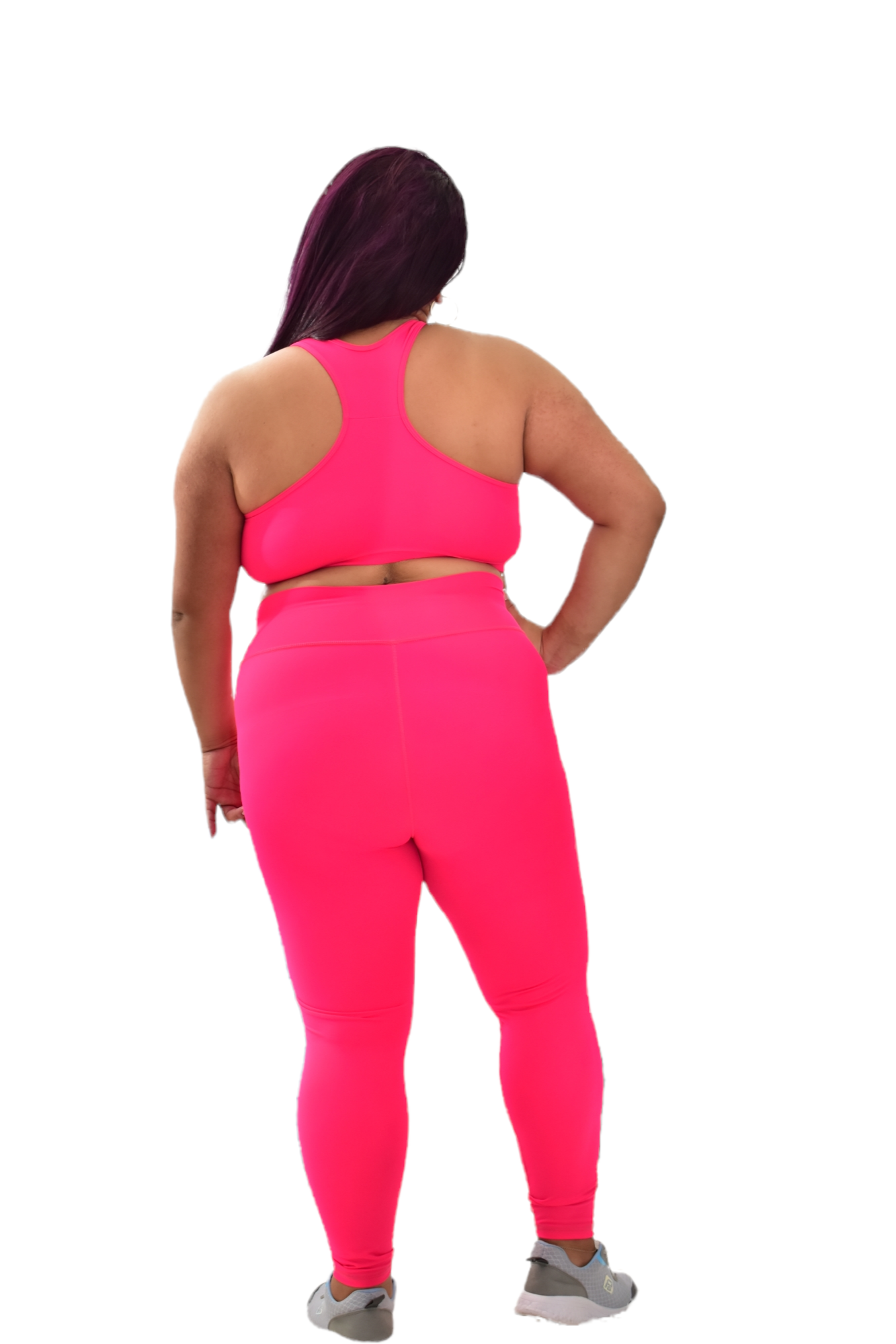 LEGGINS TALLA PLUS SET 2 PIEZAS PREMIUMTEX ROSADO NEON oversilvercolombia