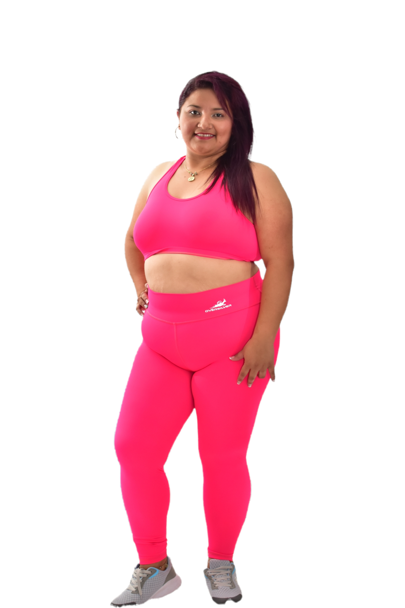 LEGGINS TALLA PLUS SET 2 PIEZAS PREMIUMTEX ROSADO NEON oversilvercolombia