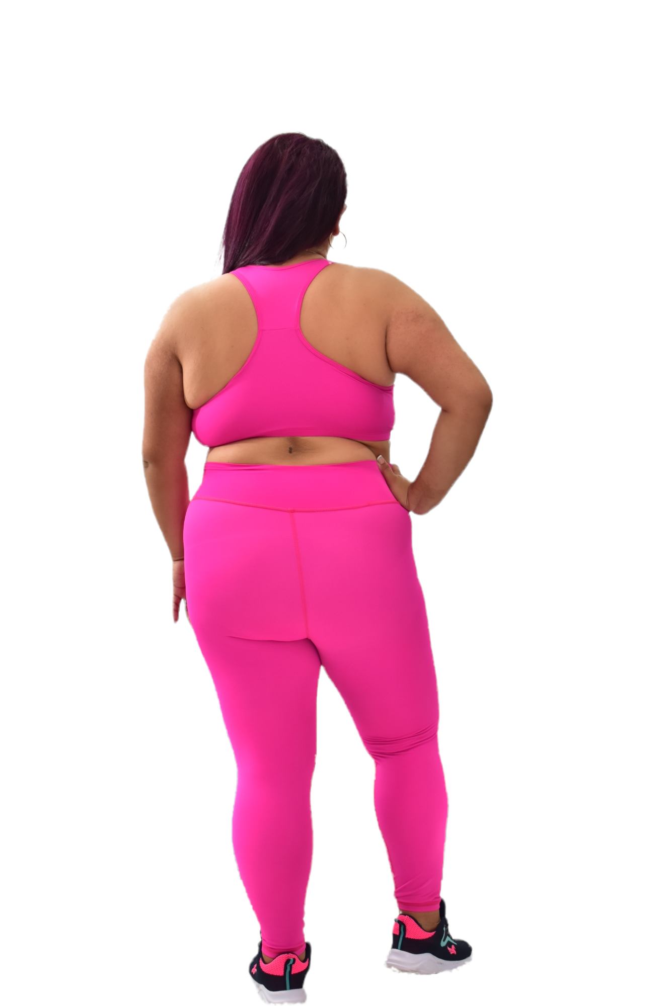 LEGGINS TALLA PLUS SET 2 PIEZAS PREMIUMTEX FUCSIA NEON oversilvercolombia