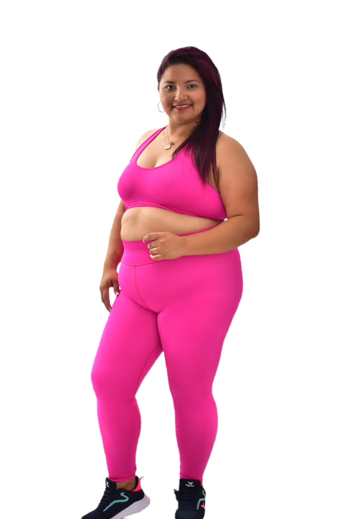 LEGGINS TALLA PLUS SET 2 PIEZAS PREMIUMTEX FUCSIA NEON oversilvercolombia