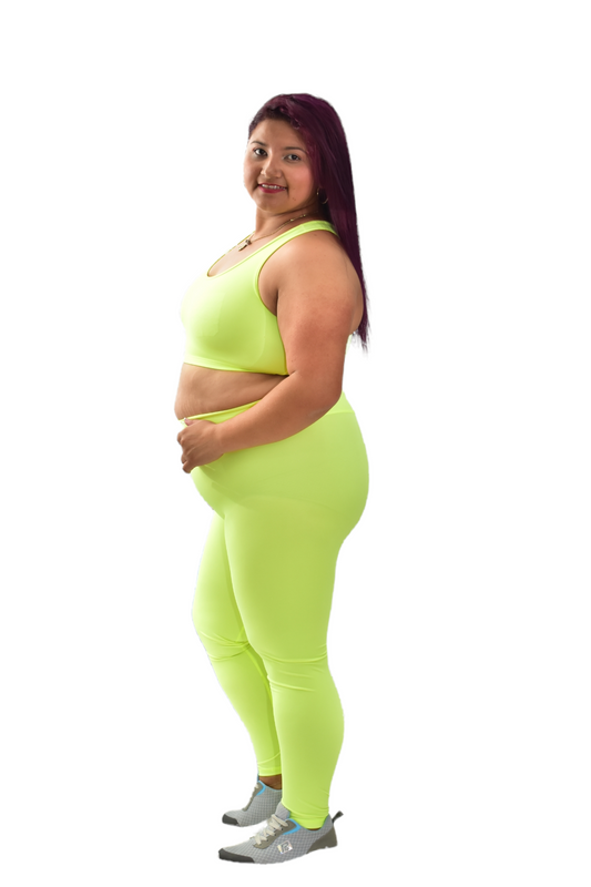 LEGGINS TALLA PLUS SET 2 PIEZAS PREMIUMTEX VERDE NEON oversilvercolombia