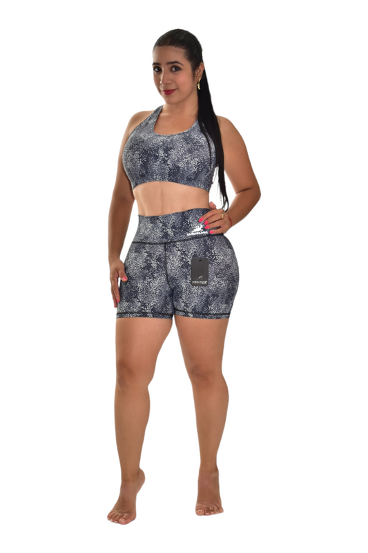 SHORT SET 2 PIEZAS PREMIUMTEX GRIS TRIANGULOS oversilvercolombia
