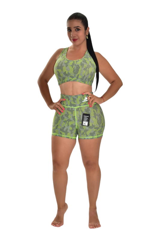 SHORT SET 2 PIEZAS PREMIUMTEX VERDE PUNTOS oversilvercolombia
