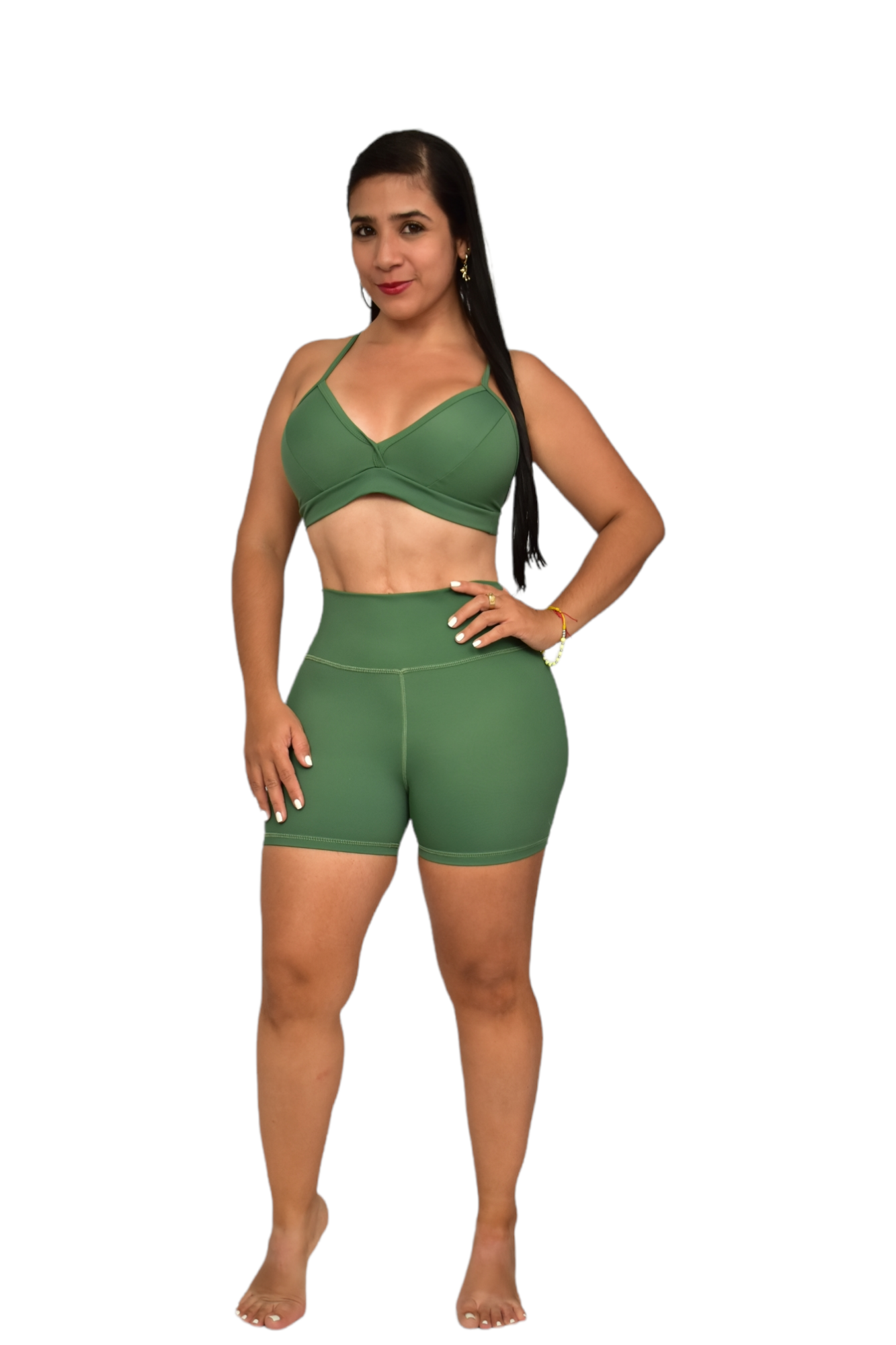 SHORT SET 2 PIEZAS PREMIUMTEX VERDE MILITAR oversilvercolombia