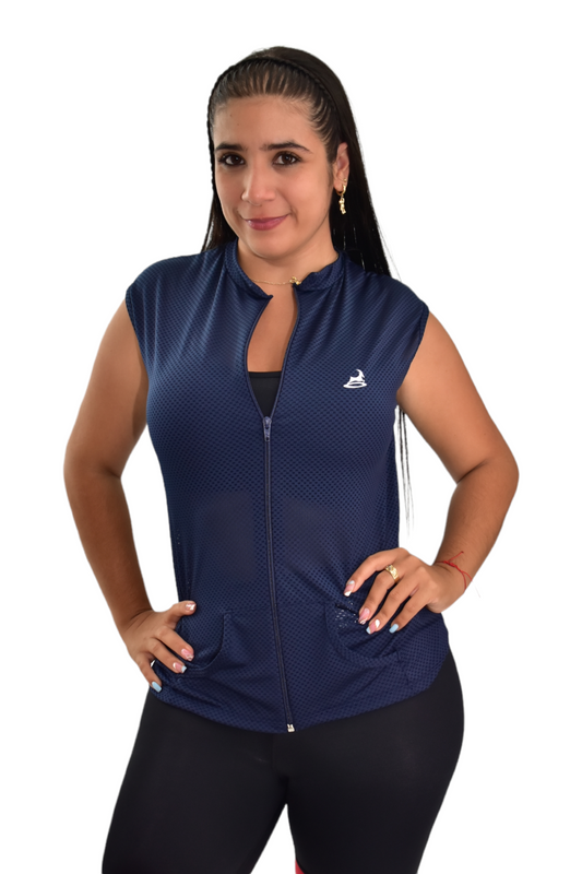 CHAQUETA MANGA SISA CON CIERRE AZUL TURQUIE OVERSILVER®