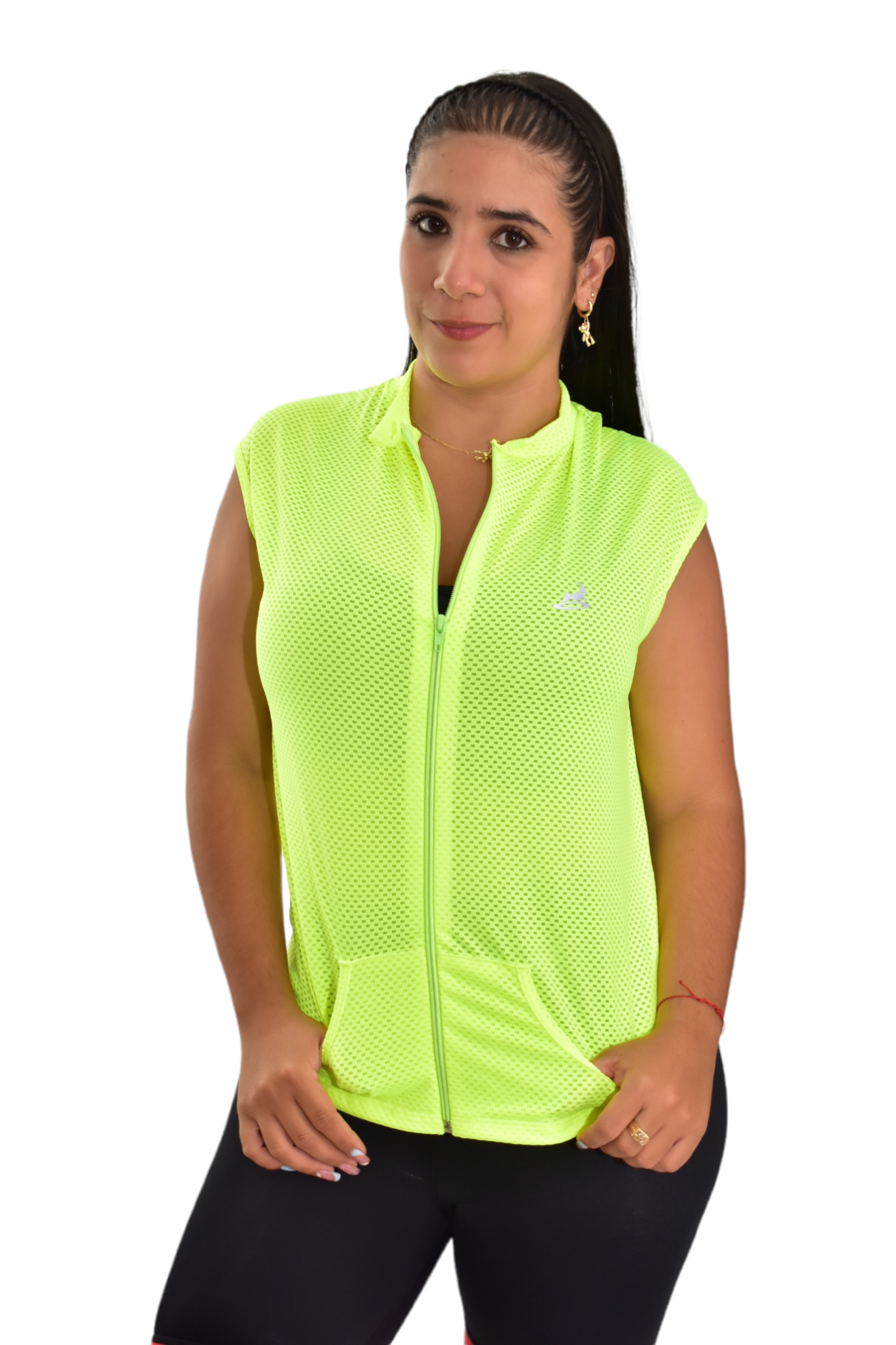 CHAQUETA MANGA SISA CON CIERRE VERDE NEON OVERSILVER®