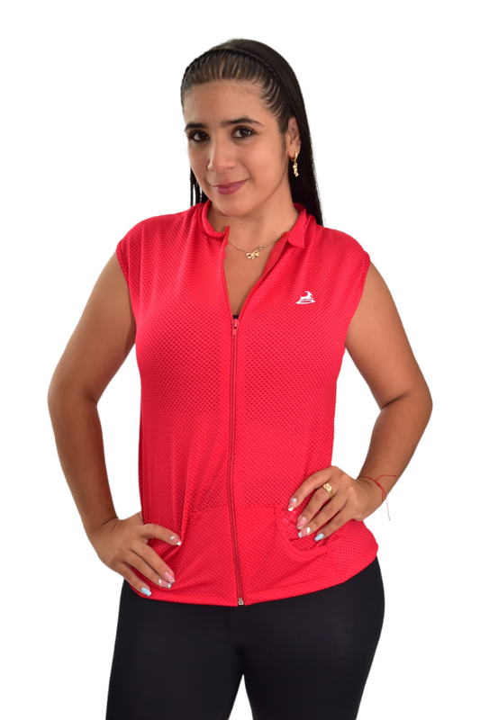 CHAQUETA MANGA SISA CON CIERRE ROJO OVERSILVER®