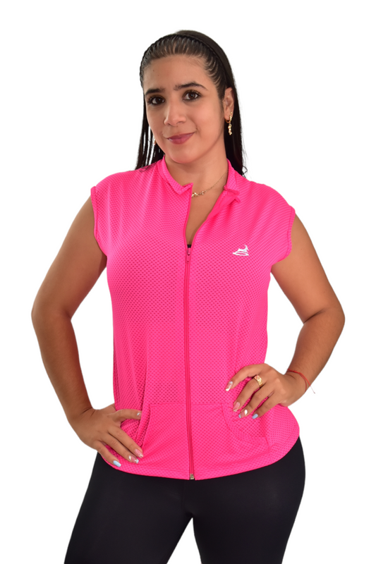 CHAQUETA MANGA SISA CON CIERRE FUCSIA OVERSILVER®