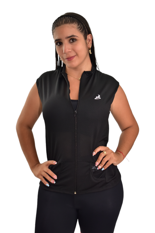 CHAQUETA MANGA SISA CON CIERRE NEGRO OVERSILVER®