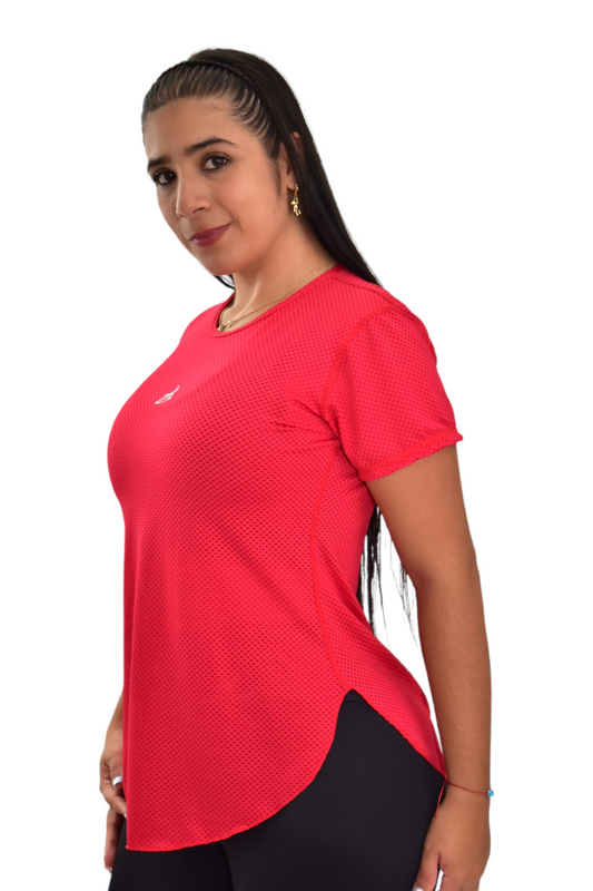 CAMISETA MANGA CORTA MALLA  ROJO OVERSILVER®