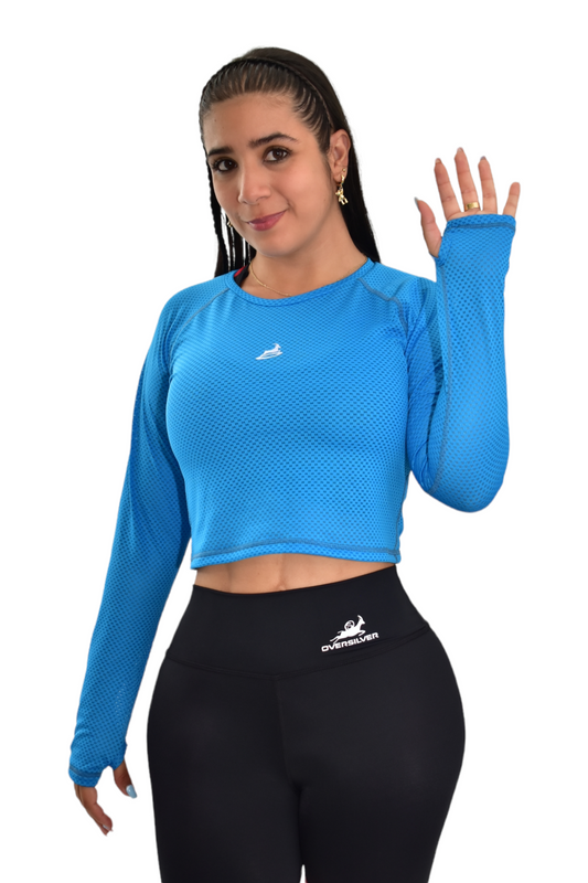 CAMISETA MANGA RANGLA AZUL AGUA OVERSILVER®