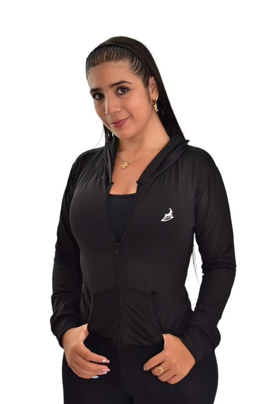 CHAQUETA DEPORTIVA DAMA NEGRO OVERSILVER®