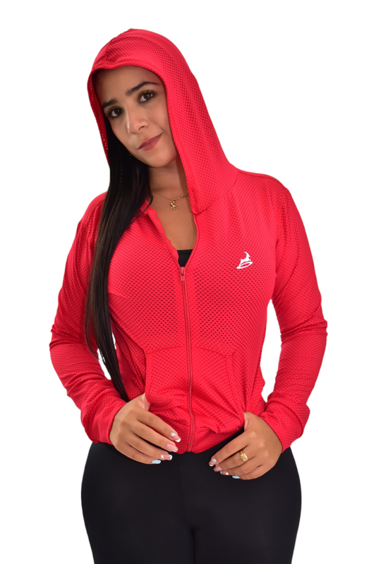 CHAQUETA DEPORTIVA DAMA ROJO OVERSILVER®