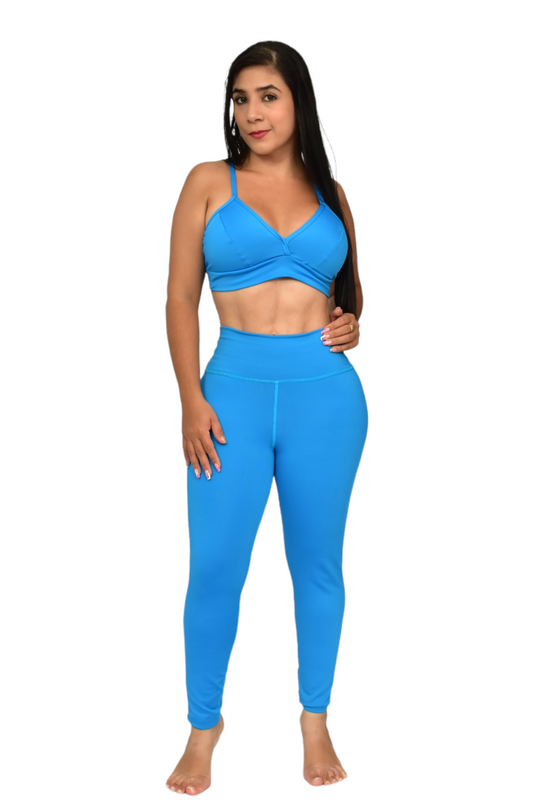 LEGGINS  SET 2 PIEZAS SUPLEX AZUL AGUA oversilvercolombia