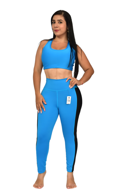 LEGGINS COMBINADO SET 2 PIEZAS SUPLEX AZUL AGUA oversilvercolombia