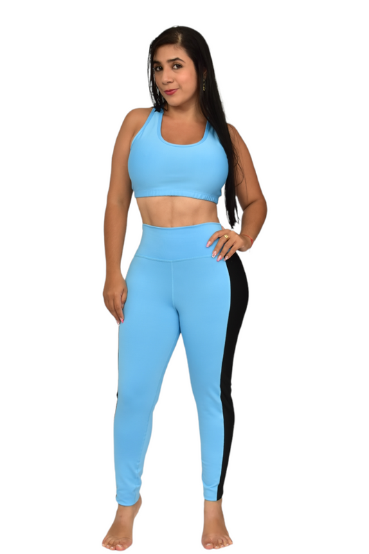 LEGGINS COMBINADO SET 2 PIEZAS SUPLEX AZUL CIELO oversilvercolombia