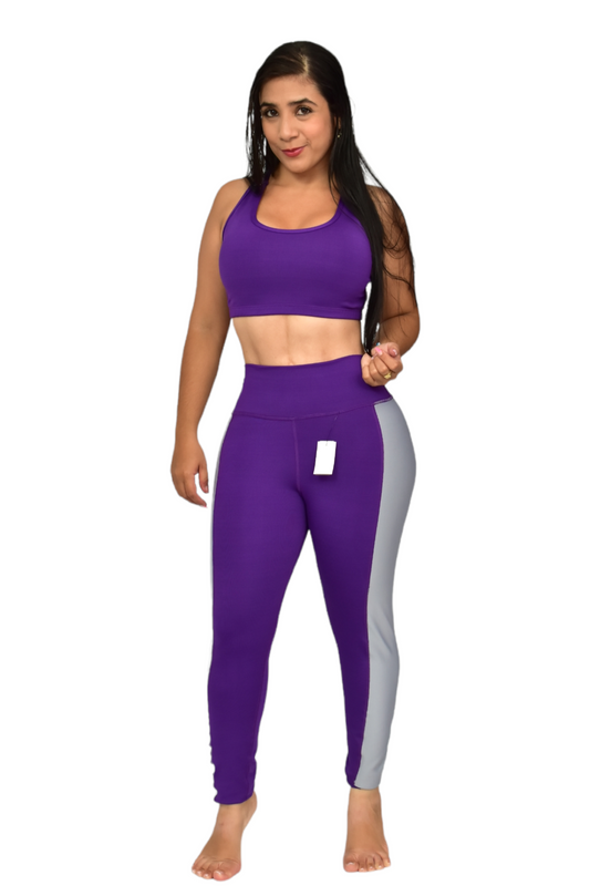 LEGGINS COMBINADO SET 2 PIEZAS SUPLEX MORADO oversilvercolombia