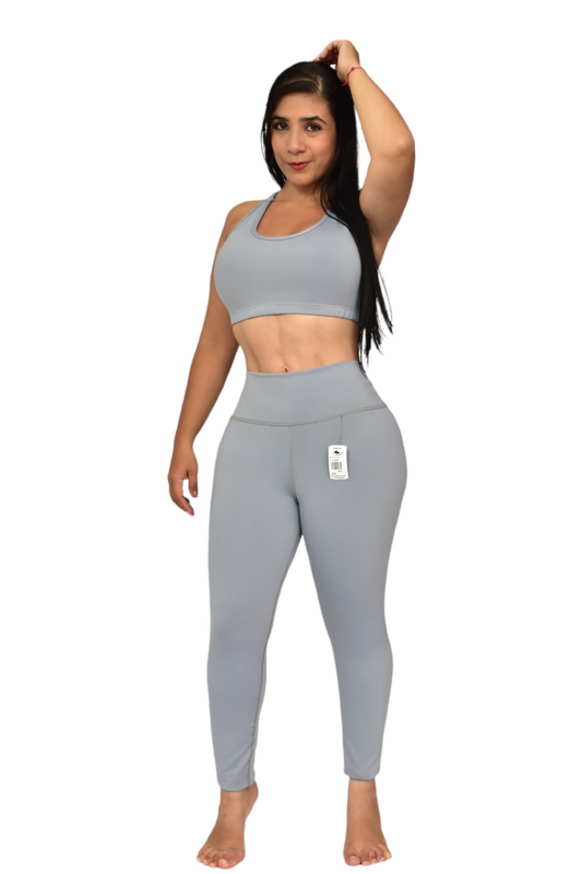 LEGGINS  SET 2 PIEZAS SUPLEX GRIS CLARO oversilvercolombia