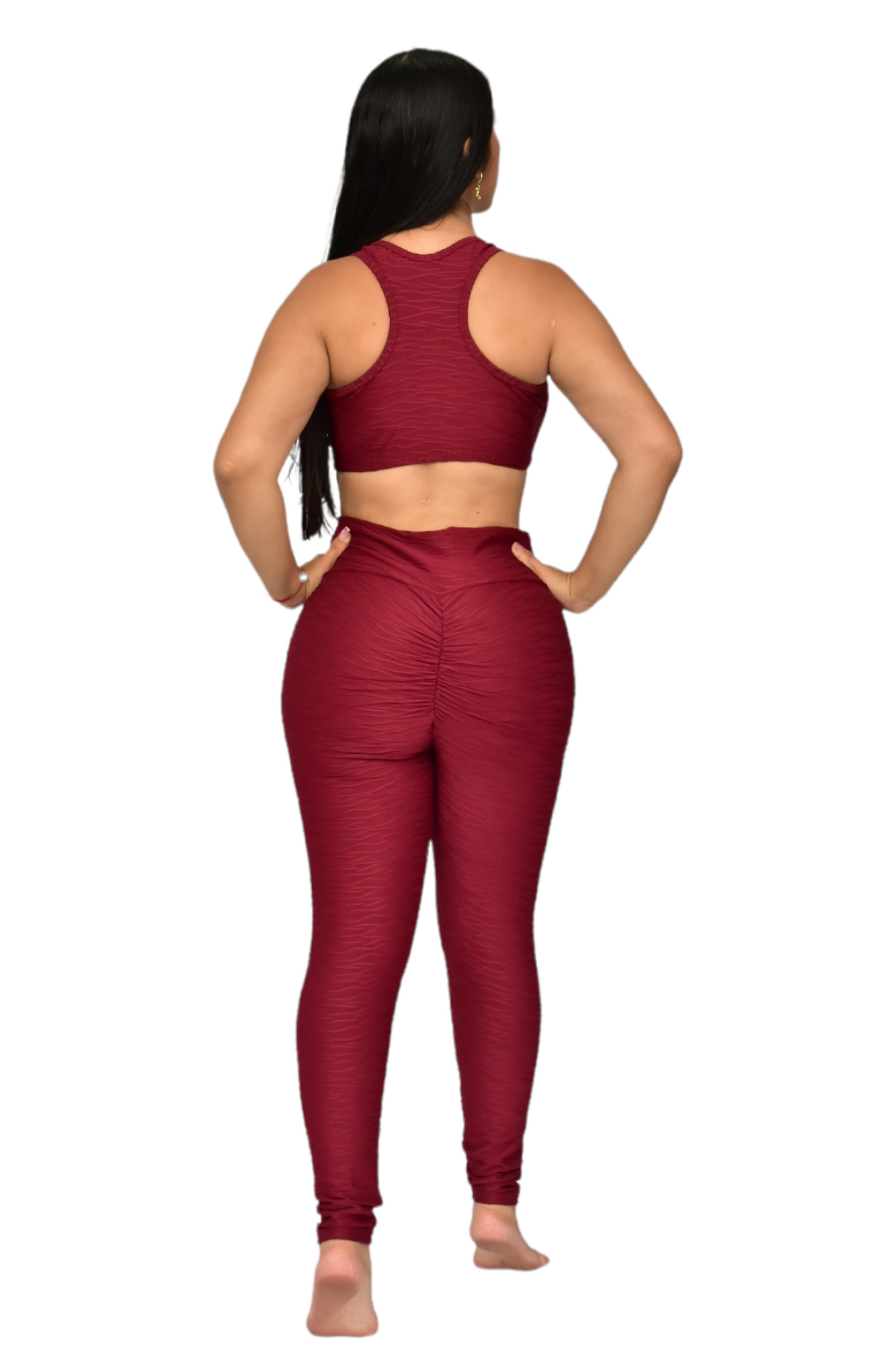 LEGGINS PUSH UP SET 2 PIEZAS TEXTURIZADO VINOTINTO oversilvercolombia