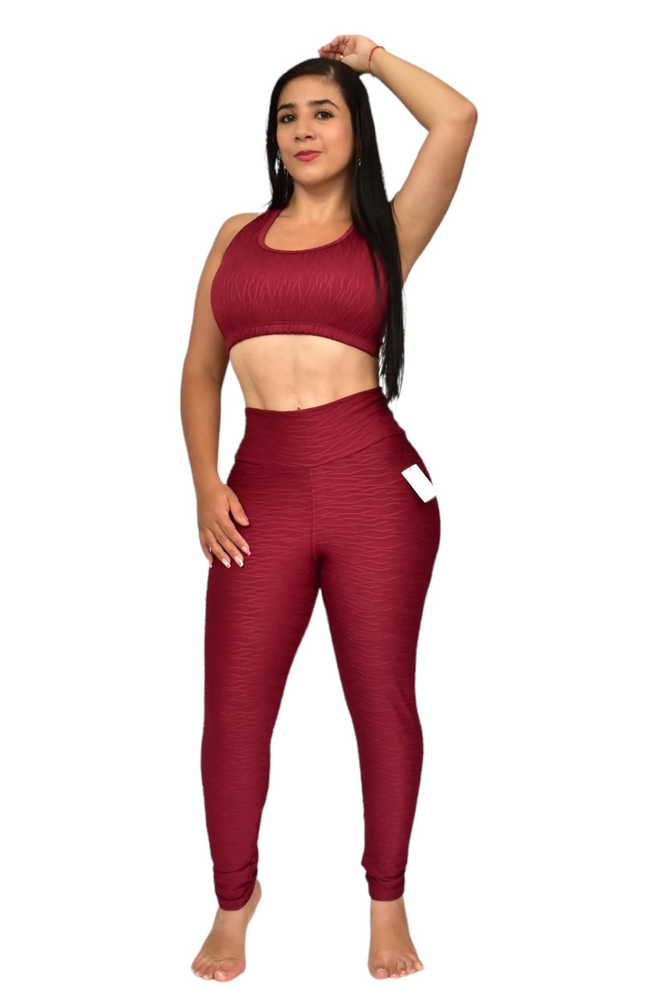 LEGGINS PUSH UP SET 2 PIEZAS TEXTURIZADO VINOTINTO oversilvercolombia