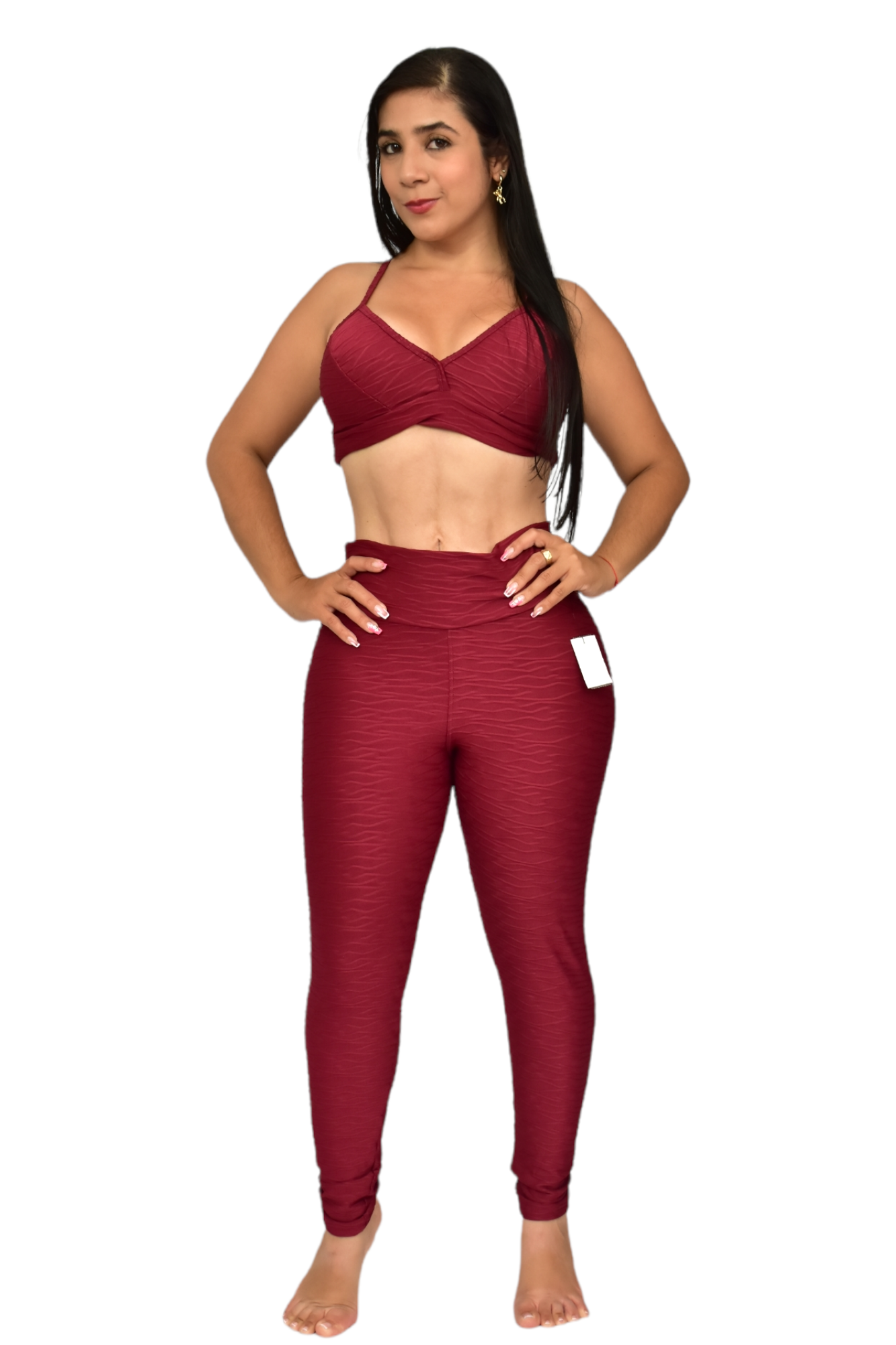 LEGGINS PUSH UP SET 2 PIEZAS TEXTURIZADO VINOTINTO oversilvercolombia