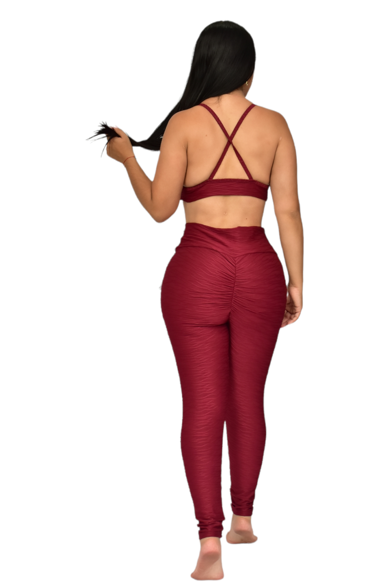 LEGGINS PUSH UP SET 2 PIEZAS TEXTURIZADO VINOTINTO oversilvercolombia