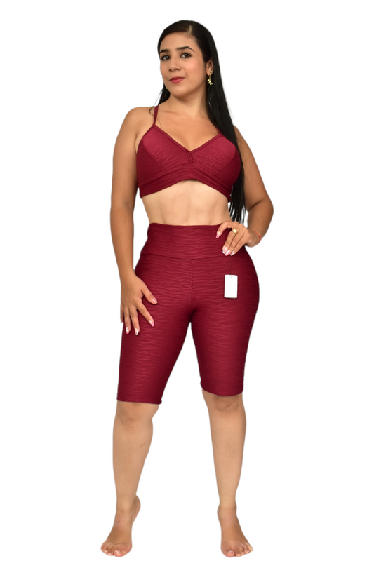 BIKER SET 2 PIEZAS TEXTURIZADO VINOTINTO oversilvercolombia