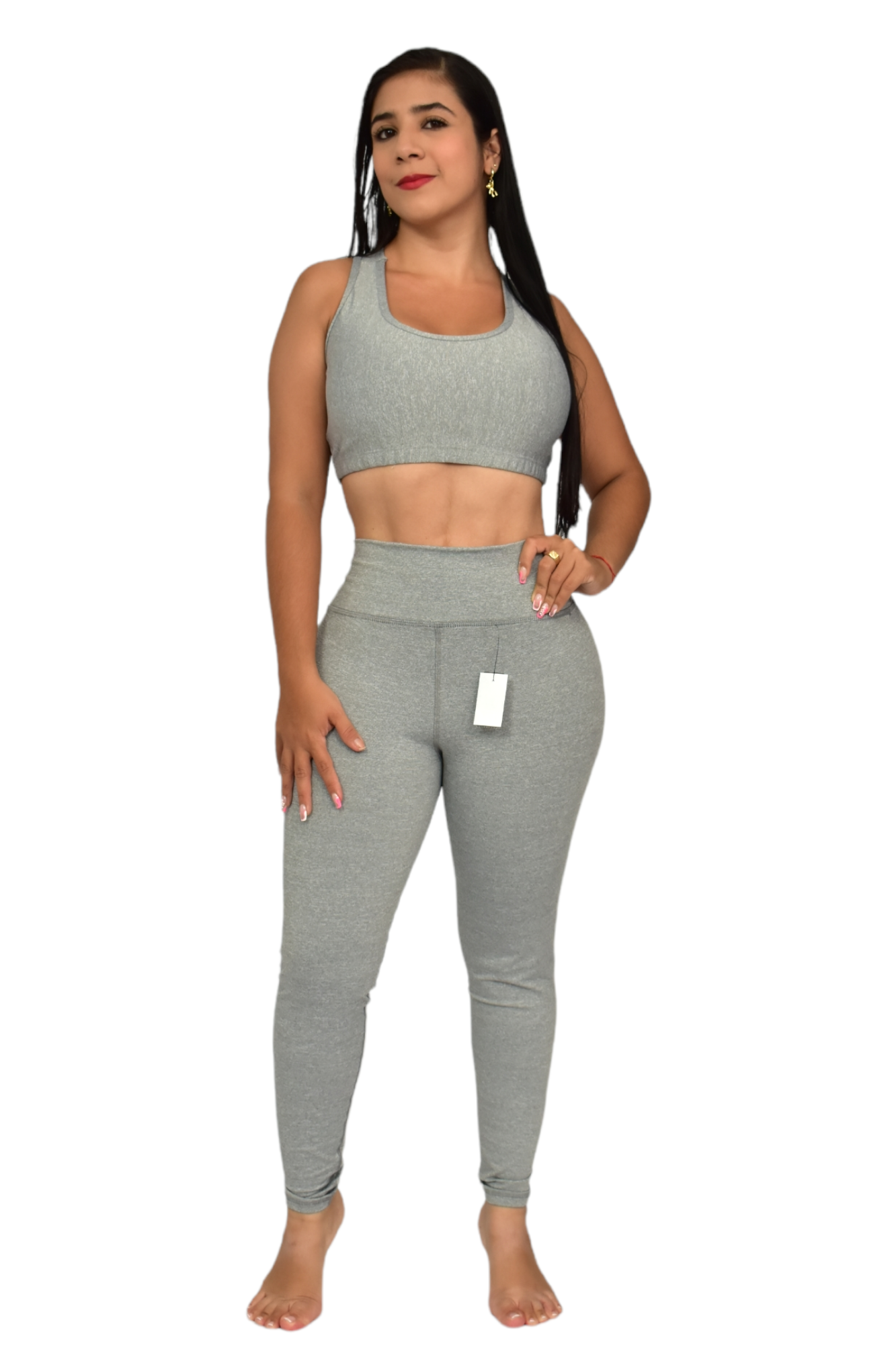 LEGGINS  SET 2 PIEZAS SUPLEX GRIS JASPE oversilvercolombia