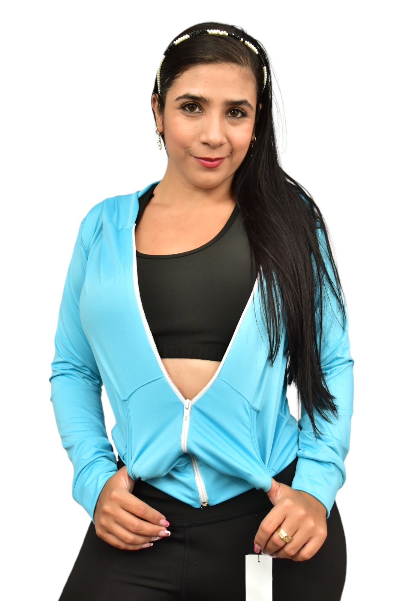 CHAQUETA DEPORTIVA DAMA LICRADA AZUL CELESTE OVERSILVER®