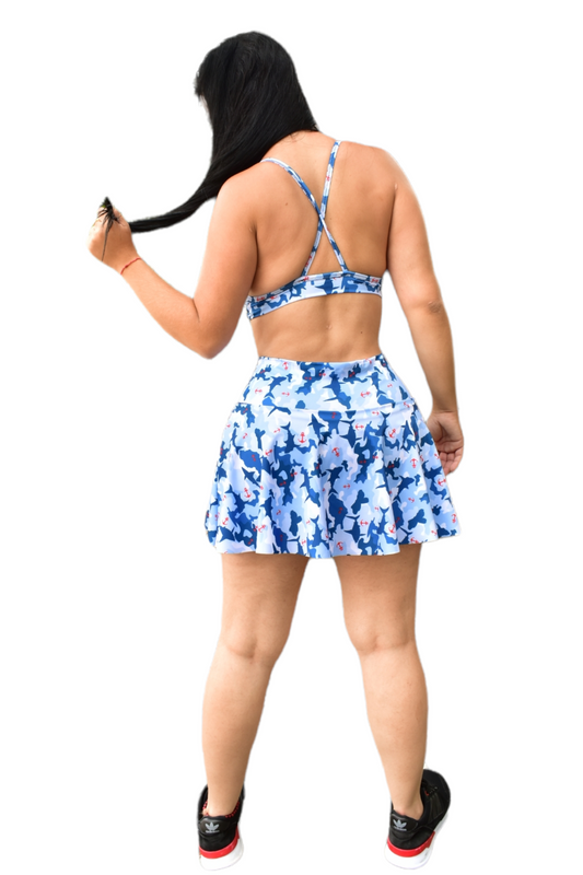 FALDA SHORT SET 2 PIEZAS SPORTGYM AZUL TIBURON