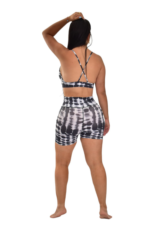 SHORT SET 2 PIEZAS PREMIUMTEX NEGRO MANCHAS oversilvercolombia