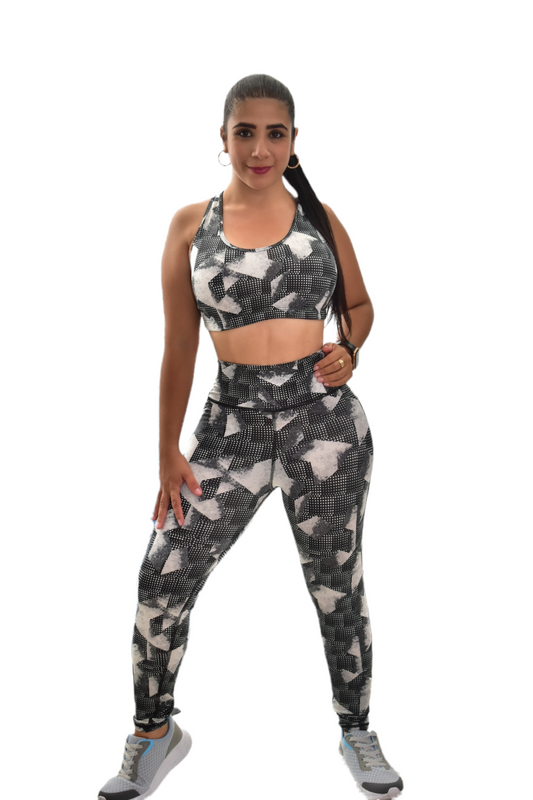 LICRA SET 2 PIEZAS SPORTGYM GRIS MANCHA BLANCA oversilvercolombia