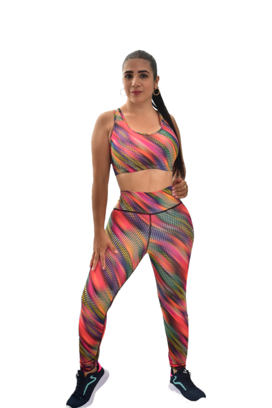 LEGGINS SET 2 PIEZAS SPORTGYM ROJO RAYA DIAGONAL oversilvercolombia