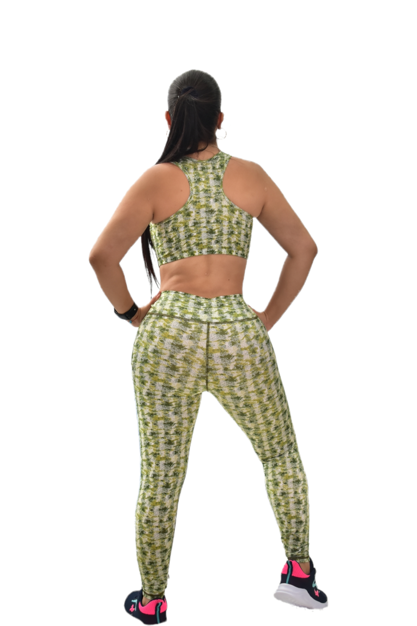 LEGGINS SET 2 PIEZAS SPORTGYM VERDE RALLAS oversilvercolombia