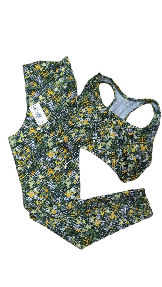LEGGINS SET 2 PIEZAS SPORTGYM VERDE ROMPECABEZA oversilvercolombia