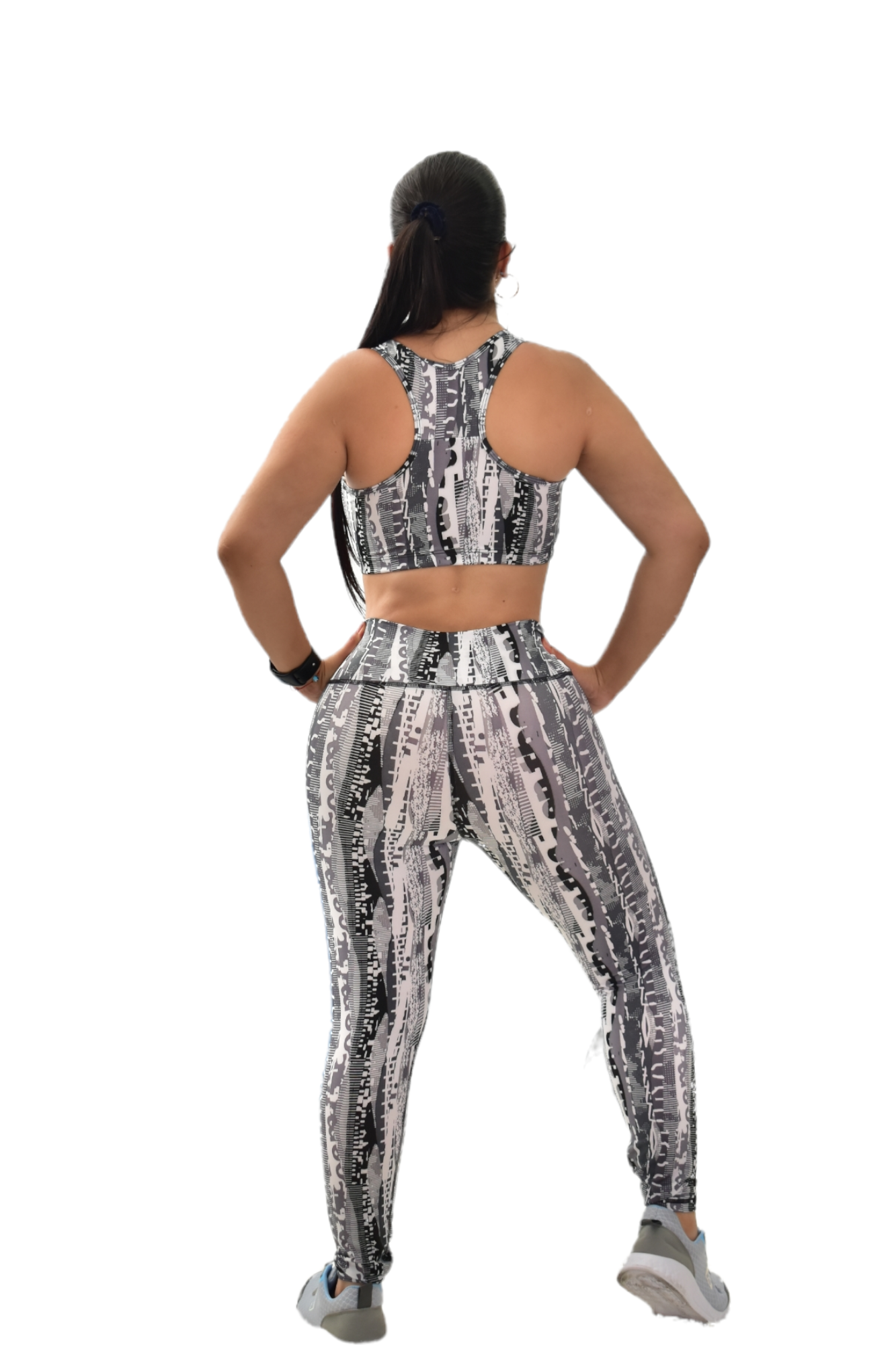 LEGGINS SET 2 PIEZAS SPORTGYM GRIS RALLA NEGRO oversilvercolombia