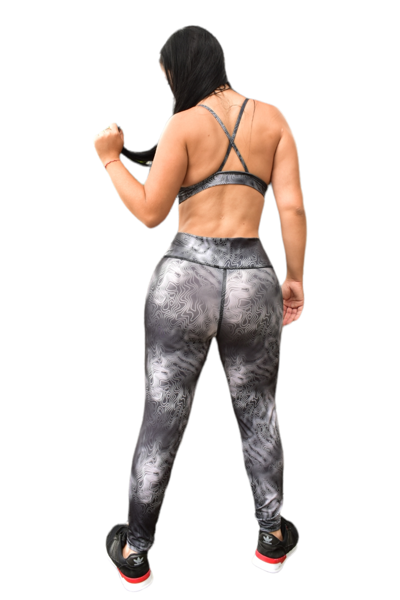 LEGGINS SET 2 PIEZAS SPORTGYM GRIS ONDAS